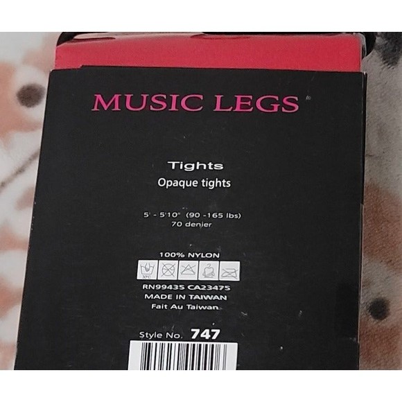 Music Legs Red Opaque Tights Hosiery NIB OS Stockings - Picture 4 of 4